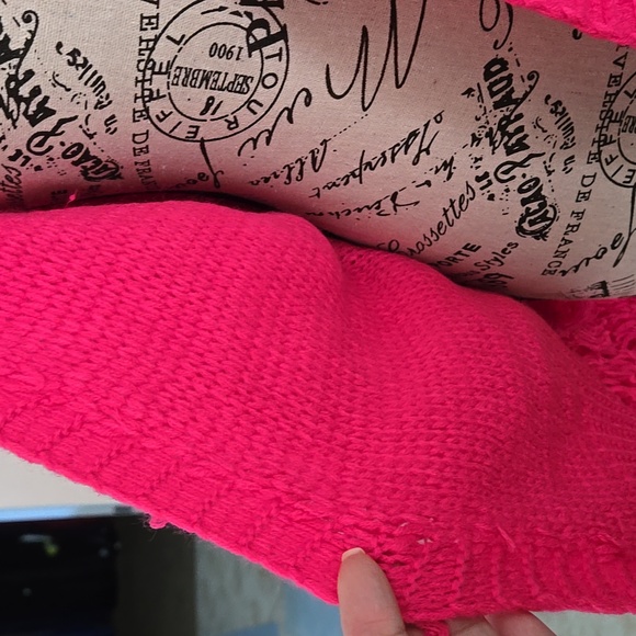 Cardigan Chunky Fuscia knit open front showstopper cardigan nwot - Picture 3 of 5